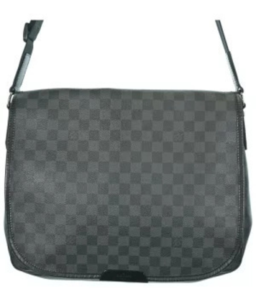 Louis Vuitton Messenger Crossbody Bag Over Pattern Leather Black